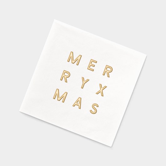 ゴールドフォイルメリークリスマスカクテルナプキンス 箔ナプキン (左)