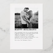 ゴールドフォイルメリークリスマスカスタム写真 箔シーズンカード (裏面)