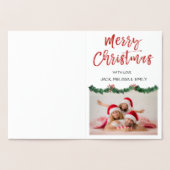 ゴールドフォイルメリークリスマスガーランドフォトカード 箔カード (内部)