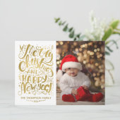 ゴールドフォイルメリークリスマスハッピーニューイヤーカード シーズンカード (スタンド正面)