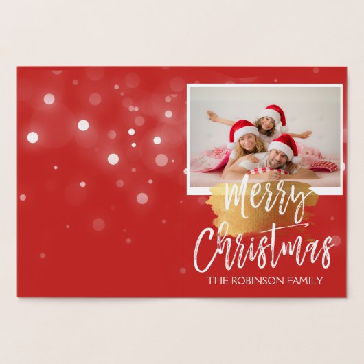 ゴールドフォイルメリークリスマスフォトリースカード 箔カード (内部)