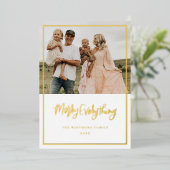 ゴールドフォイルメリークリスマスホリデーフォトカード 箔シーズンカード (立ち正面)