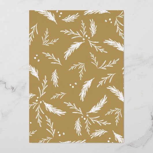 ゴールドフォイルメリークリスマスホリデーフォトカード 箔シーズンカード (裏面)