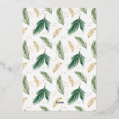 ゴールドフォイルメリースクリスマスブラック金ゴールドレッドホリー 箔シーズンカード (裏面)