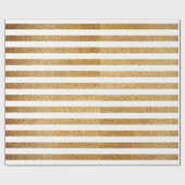 ゴールドフォイルモダンエレガントストライプ ラッピングペーパー (フラット)