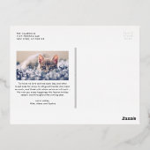 ゴールドフォイルモダンストライプフォトハッピー新年 箔シーズンポストカード (裏面)