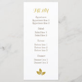 ゴールドフォイルモダンツリー結婚のメニューカード メニュー (裏面)