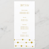 ゴールドフォイルモダンビーズ結婚のメニューカード メニュー (裏面)