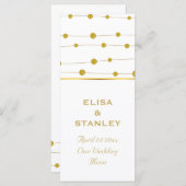 ゴールドフォイルモダンビーズ結婚のメニューカード メニュー (正面/裏面)