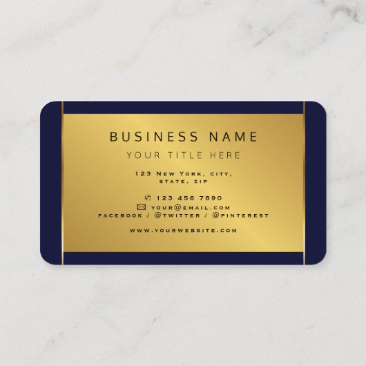 ゴールドフォイルモダンミニマル黒プロフェッショナルロゴ 名刺 (裏面)