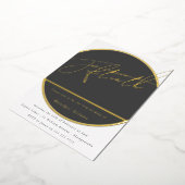 ゴールドフォイルモダンメンズ女性50th誕生日パーティー 箔招待状 (回転した状態)