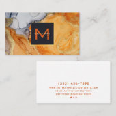 ゴールドフォイルモノグラムアンバーグレーブラックカスタム 名刺 (正面/裏面)