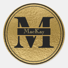 ゴールドフォイルモノグラムスコットランドMacKayステッカーシール ラウンドシール