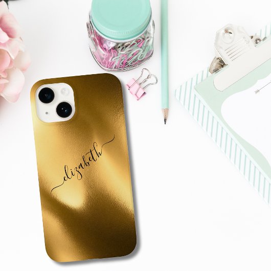ゴールドフォイルモノグラム柄 ゴージャス おしゃれ Case-Mate iPhoneケース