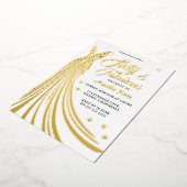 ゴールドフォイルラグジュアリーガウン60thバースデーパーティ実在ー 箔招待状 (回転した状態)