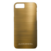 ゴールドフォイルラグジュアリーメタリックモノグラム名 Case-Mate iPhoneケース (裏面)