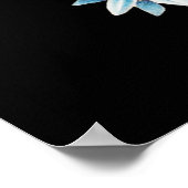 ゴールドフォイルラブ文字ヴィンテージフローラボタニカルブラック ポスター (角)