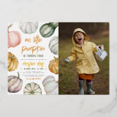 ゴールドフォイルリトルカボキンボホ誕生日パーティーフォト 箔招待状 (正面)