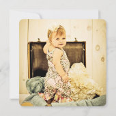 ゴールドフォイルリース1stバースデーフォトカード 招待状 (裏面)