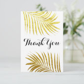 ゴールドフォイルリーフトロピカル結婚トピカエレガントルズ サンキューカード (スタンド正面)