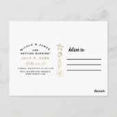 ゴールドフォイルルックシーシェルシックビーチ日付を保存 ポストカード (裏面)