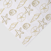 ゴールドフォイルルックシーシェルシックビーチ白エレガント色 薄葉紙 (詳細)