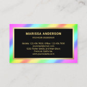 ゴールドフォイルレインボーカラフルハイヒールスティレットトス 名刺 (裏面)