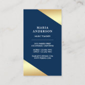 ゴールドフォイルレインボーギターミュージック先生ギタリスト 名刺 (裏面)