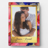 ゴールドフォイルレッドパープル抽象芸術DIY写真 フォトプラーク (正面)