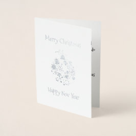 ゴールドフォイルレトロクリスマスオーナメント挨拶カード 箔カード