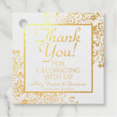 ゴールドフォイルレースのようフローラフ結婚ィリグリー フェイバータグ (正面)