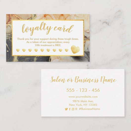 ゴールドフォイルロイヤリティカードオレンジグレーブラック ロイヤリティカード (正面/裏面)