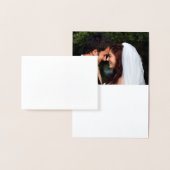 ゴールドフォイルロータスフラワーフォトサンキューカード 箔カード (ディスプレー)