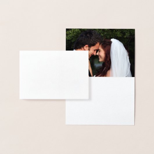 ゴールドフォイルロータスフラワーフォトサンキューカード 箔カード (ディスプレー)