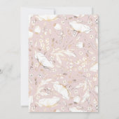 ゴールドフォイルワイルドフラワーズダスティピンクリハーサルディナー 招待状 (裏面)