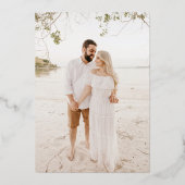 ゴールドフォイルワイルドフラワー庭園の結婚式結婚ズ 箔招待状 (裏面)