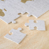 ゴールドフォイルワールドマップカスタムハートの移動場所 ジグソーパズル (側面)