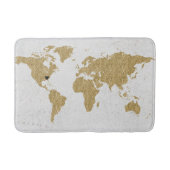 ゴールドフォイルワールドマップカスタムハートの移動場所 バスマット (正面)