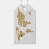 ゴールドフォイルワールドマップデスティネーションウェディングありがとう ギフトタグ (正面)