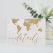 ゴールドフォイルワールドマップデスティネーションウェディング詳細 エンクロージャーカード (スタンド正面)