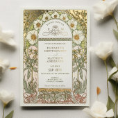 ゴールドフォイルヴィンテージウェディング招待状アールヌーボー 箔招待状