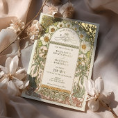 ゴールドフォイルヴィンテージウェディング招待状アールヌーボー 箔招待状