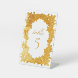 ゴールドフォイルヴィンテージリーステーブル 台座サイン