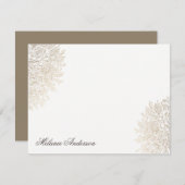 ゴールドフォイルヴィンテージレエレガントースカスタムノートカード ノートカード (正面/裏面)