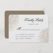 ゴールドフォイルヴィンテージレーエレガントスRSVPカード 出欠カード (正面/裏面)