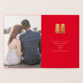ゴールドフォイル中国のフォトハ結婚ピネスの赤 箔カード (内部)