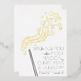 ゴールドフォイル付き魔法のクリスマスカード 箔シーズンカード