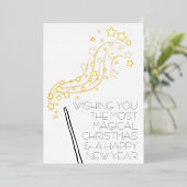 ゴールドフォイル付き魔法のクリスマスカード 箔シーズンカード (立ち正面)