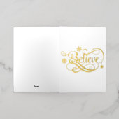 ゴールドフォイル信じクリスマスカード 箔シーズンカード (外側レイダウン)