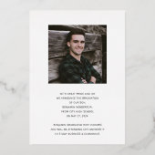 ゴールドフォイル写真スクリプト卒業発表 箔招待状 (裏面)